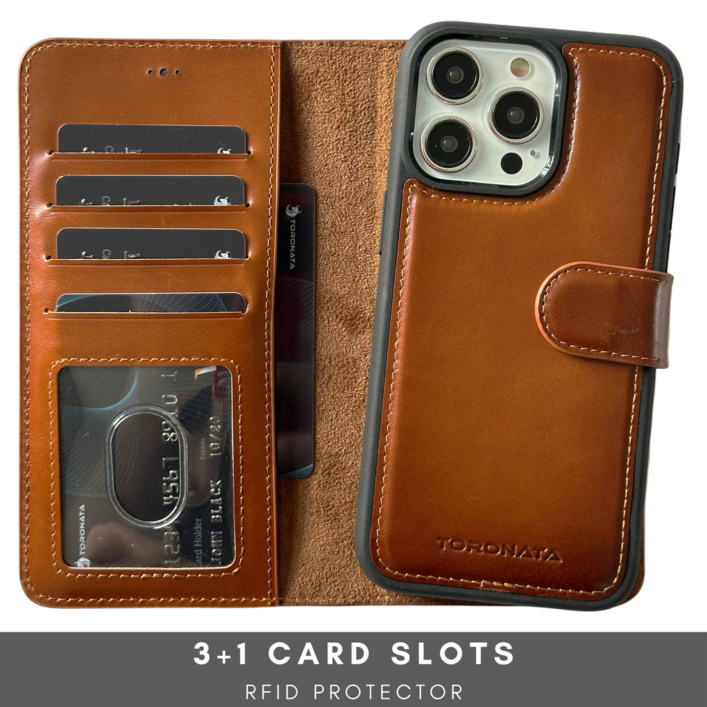 Vegas Premium Leather iPhone 15 Plus Wallet Case with MagSafe | Detachable RFID Blocking Luxury Wallet
