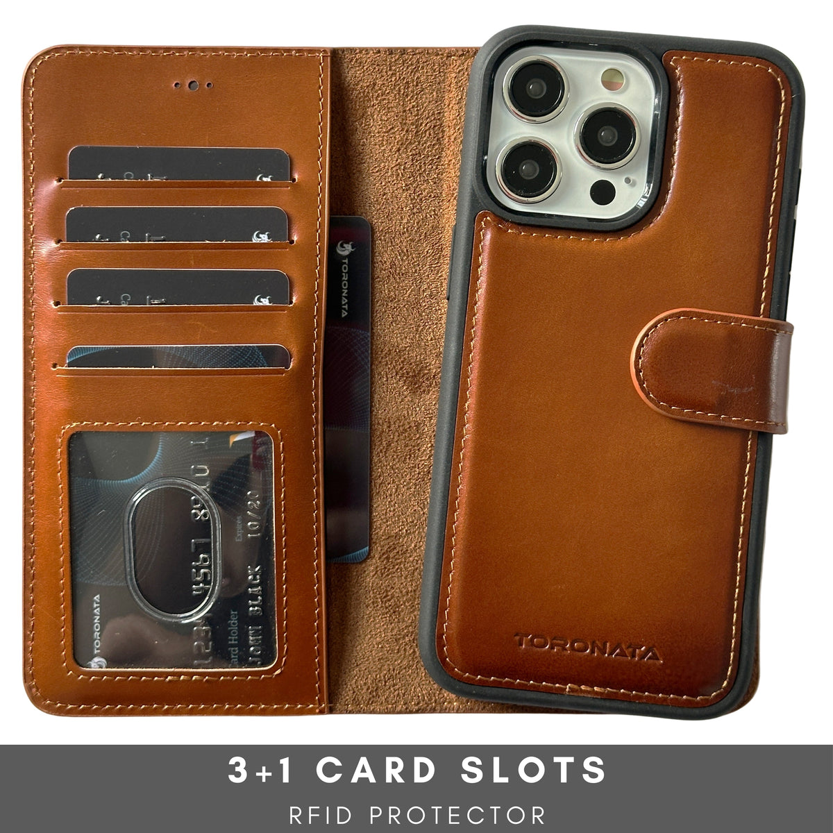 Vegas Premium Leather iPhone 15 Plus Wallet Case with MagSafe | Detachable RFID Blocking Luxury Wallet