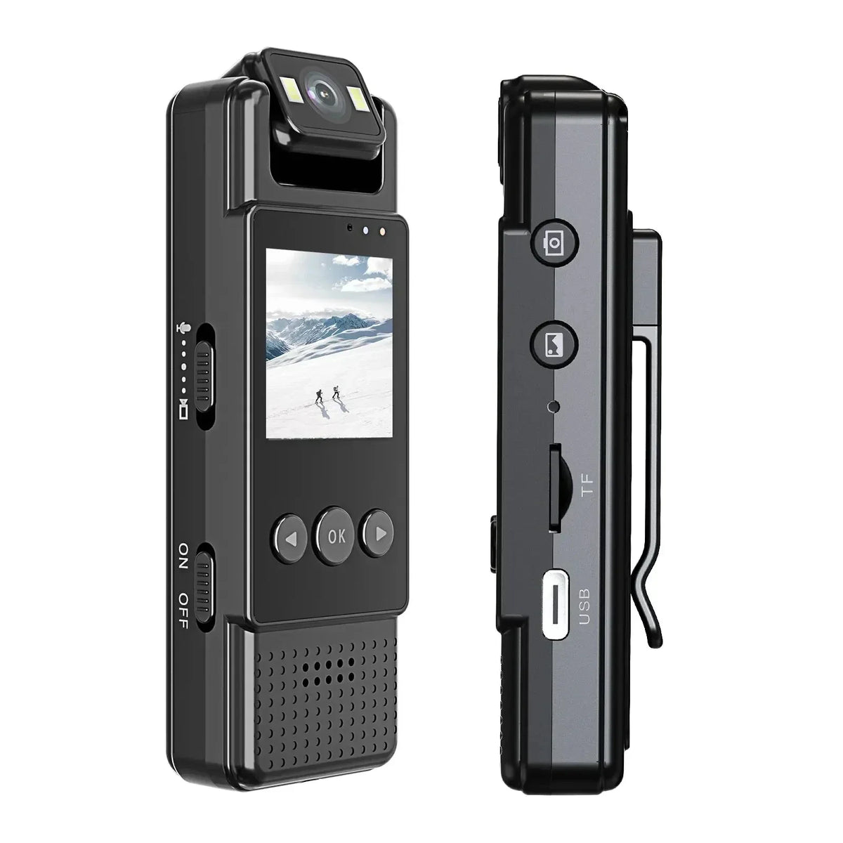 Mini 1080P Body Camera Digital with 64GB Black