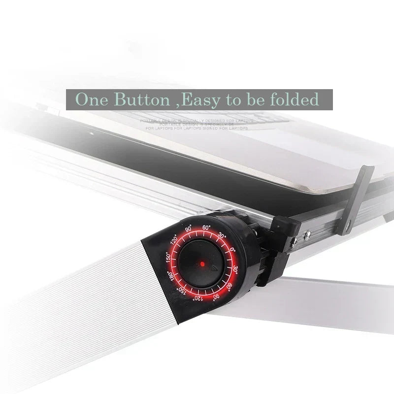 Adjustable Folding Laptop Desk with Cooler Fan