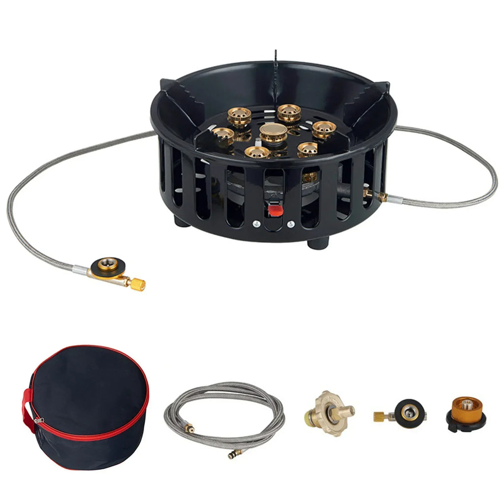 19800W Camping Stove 7-Core Fire Holes Black